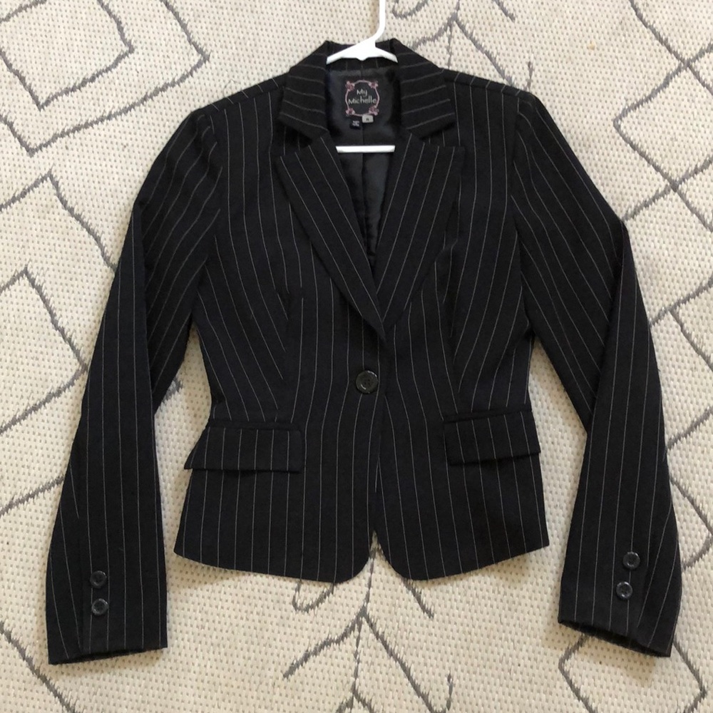 Pinstripe pant suit set jacket & slacks